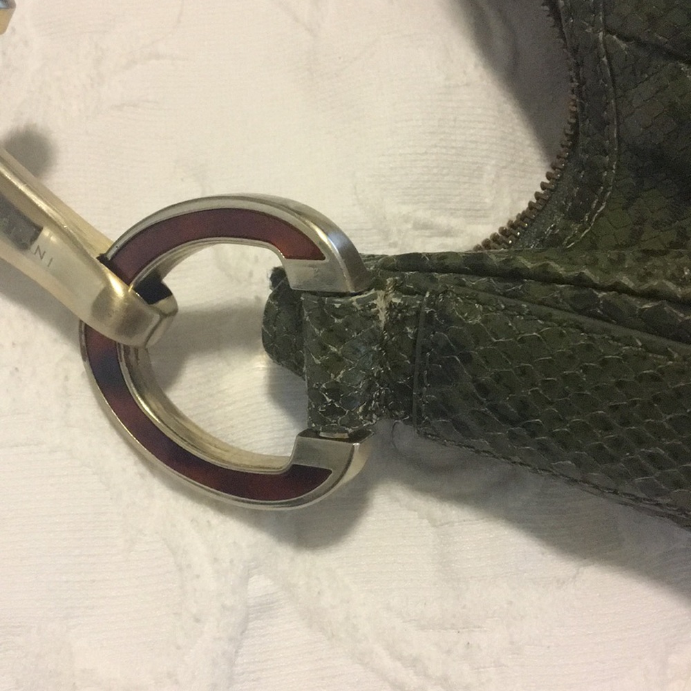 💄Super cool leather hobo in green python - Picture 8 of 8